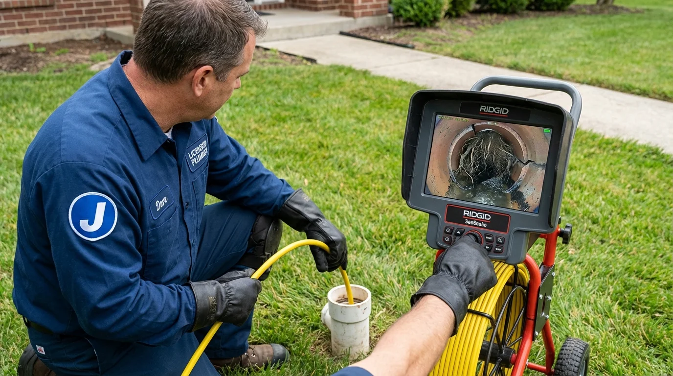 Sewer camera inspection being performed by Johns Plumbing LLC in Emmetsburg